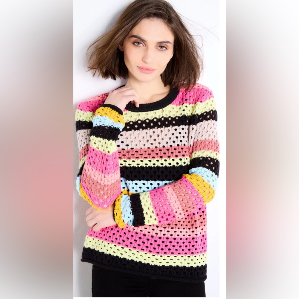 Lisa Todd Multi Striped Loose knit sweater